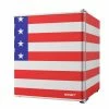 Husky 1.5 Cu. ft. 40-Can American Flag Freestanding Countertop Mini Fridge with Reversible Door without Freezer (USA Flag) -Tools Sales american flag husky beverage wine combos osfs025 amr 64 1000