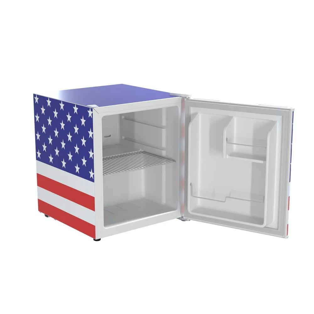 Husky 1.5 Cu. ft. 40-Can American Flag Freestanding Countertop Mini Fridge with Reversible Door without Freezer (USA Flag) 4 Husky 1.5 Cu. ft. 40-Can American Flag Freestanding Countertop Mini Fridge with Reversible Door without Freezer (USA Flag) - Image 2