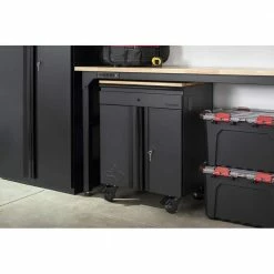 Husky Ready-to-Assemble 24-Gauge Steel 1-Drawer 2-Door Garage Base Cabinet in Black (28 in. W x 33 in. H x 18 in. D -Tools Sales black husky free standing cabinets g2801b us 31 1000