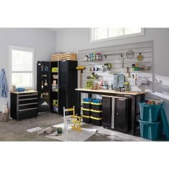 Husky Ready-to-Assemble 24-Gauge Steel 2-Door Garage Base Cabinet in Black (28 in. W x 32 in. H x 18 in. D) -Tools Sales black husky free standing cabinets g2802b us 4f 1000