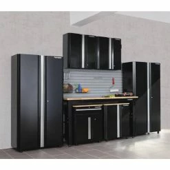 Husky Ready-to-Assemble 24-Gauge Steel 2-Door Garage Base Cabinet in Black (28 in. W x 32 in. H x 18 in. D) -Tools Sales black husky free standing cabinets g2802b us a0 1000