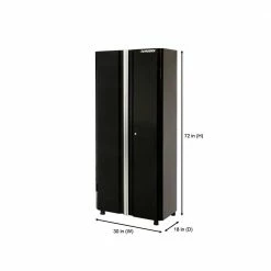 Husky Ready-to-Assemble 24-Gauge Steel Freestanding Garage Cabinet in Black (30 in. W x 72 in. H x 18 in. D) -Tools Sales black husky free standing cabinets g3002t us 1d 1000