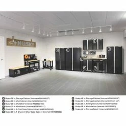 Husky Ready-to-Assemble 24-Gauge Steel Freestanding Garage Cabinet in Black (48 in. W x 72 in. H x 18 in. D) -Tools Sales black husky free standing cabinets g4802t us d4 1000