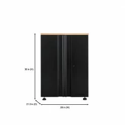 Husky Heavy Duty Welded 20-Gauge Steel 2-Door Garage Base Cabinet in Black (28 in. W x 32 in. H x 21.5 in. D) -Tools Sales black husky free standing cabinets htc1000001 76 1000