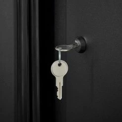 Husky Extra Wide Heavy Duty Welded 20-Gauge Steel 1-Drawer 2-Door Garage Cabinet in Black (32 in. W x 33 in. H x 21.5 in. D) -Tools Sales black husky free standing cabinets htc1000009 ex 1d 1000