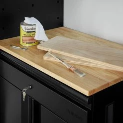 Husky Extra Wide Heavy Duty Welded 20-Gauge Steel 1-Drawer 2-Door Garage Cabinet in Black (32 in. W x 33 in. H x 21.5 in. D) -Tools Sales black husky free standing cabinets htc1000009 ex 4f 1000