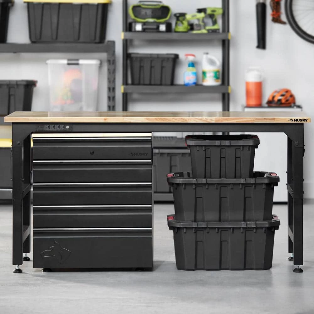 Husky Heavy Duty Welded 18-Gauge Steel 5-Drawer Garage Base Cabinet in Black (28 in. W x 32 in. H x 21.5 in. D) 11 Husky Heavy Duty Welded 18-Gauge Steel 5-Drawer Garage Base Cabinet in Black (28 in. W x 32 in. H x 21.5 in. D) - Image 9