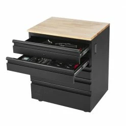 Husky Heavy Duty Welded 18-Gauge Steel 5-Drawer Garage Base Cabinet in Black (28 in. W x 32 in. H x 21.5 in. D) 19 Husky Heavy Duty Welded 18-Gauge Steel 5-Drawer Garage Base Cabinet in Black (28 in. W x 32 in. H x 21.5 in. D) -Tools Sales black husky free standing cabinets htc100007 77 1000