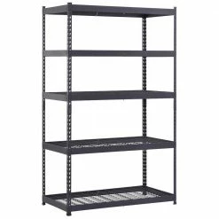 Husky 5-Tier Heavy Duty Boltless Steel Garage Storage Shelving Unit in Black (48 in. W x 78 in. H x 24 in. D) -Tools Sales black husky freestanding shelving units n2r482478w5b 40 1000