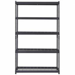 Husky 5-Tier Heavy Duty Boltless Steel Garage Storage Shelving Unit in Black (48 in. W x 78 in. H x 24 in. D) -Tools Sales black husky freestanding shelving units n2r482478w5b 77 1000