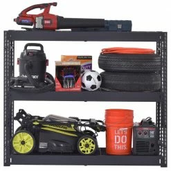 Husky 3-Tier Industrial Duty Steel Freestanding Garage Storage Shelving Unit in Black (65 in. W x 54 in. H x 24 in. D) -Tools Sales black husky freestanding shelving units n2w652454w3b a0 1000