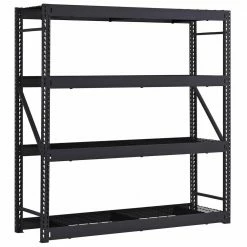 Husky 4-Tier Industrial Duty Steel Freestanding Garage Storage Shelving Unit in Black (77 in. W x 78 in. H x 24 in. D) 17 Husky 4-Tier Industrial Duty Steel Freestanding Garage Storage Shelving Unit in Black (77 in. W x 78 in. H x 24 in. D) -Tools Sales black husky freestanding shelving units n2w772478w4b 40 1000