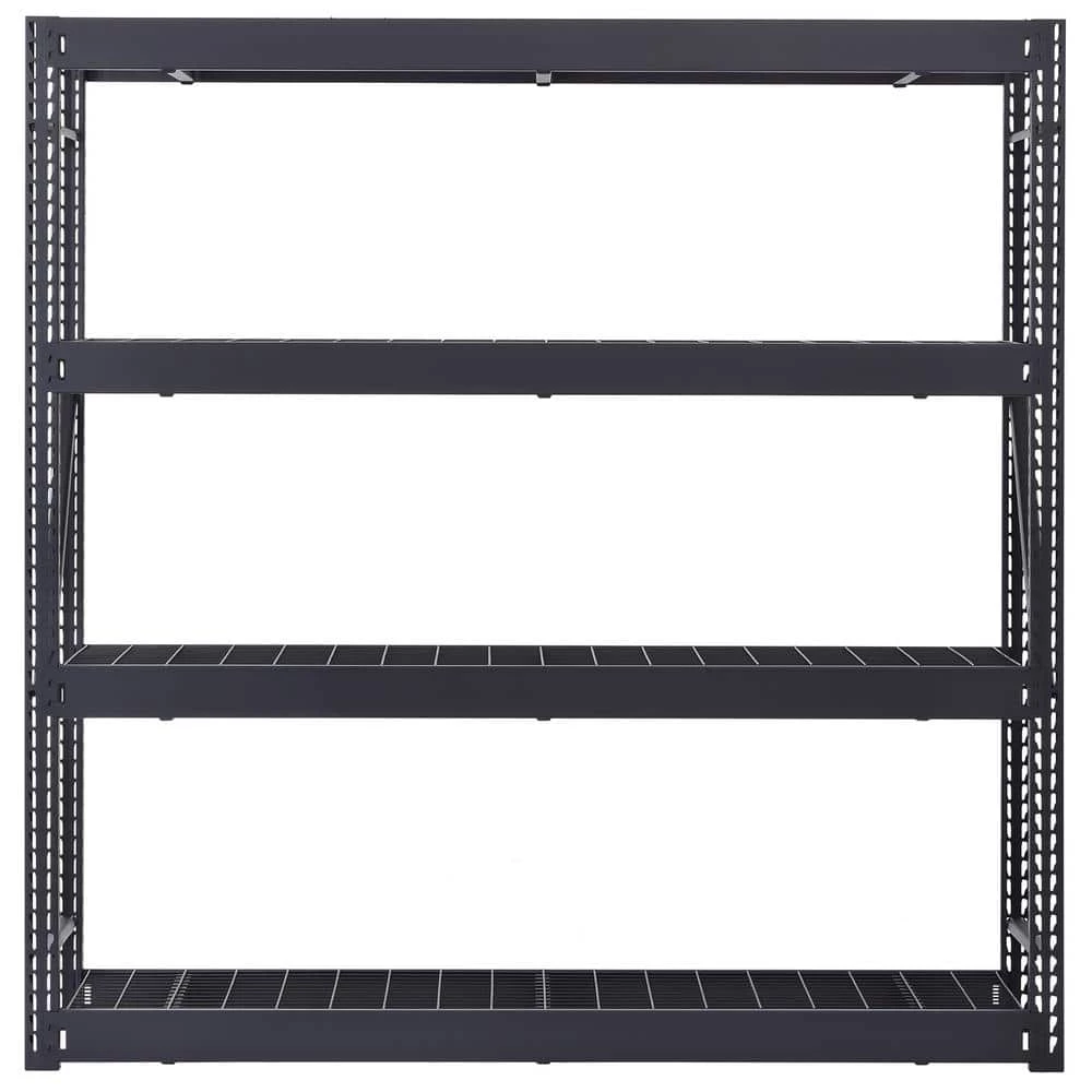 Husky 4-Tier Industrial Duty Steel Freestanding Garage Storage Shelving Unit in Black (77 in. W x 78 in. H x 24 in. D) 8 Husky 4-Tier Industrial Duty Steel Freestanding Garage Storage Shelving Unit in Black (77 in. W x 78 in. H x 24 in. D) - Image 7