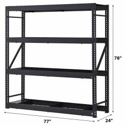 Husky 4-Tier Industrial Duty Steel Freestanding Garage Storage Shelving Unit in Black (77 in. W x 78 in. H x 24 in. D) 22 Husky 4-Tier Industrial Duty Steel Freestanding Garage Storage Shelving Unit in Black (77 in. W x 78 in. H x 24 in. D) -Tools Sales black husky freestanding shelving units n2w772478w4b c3 1000