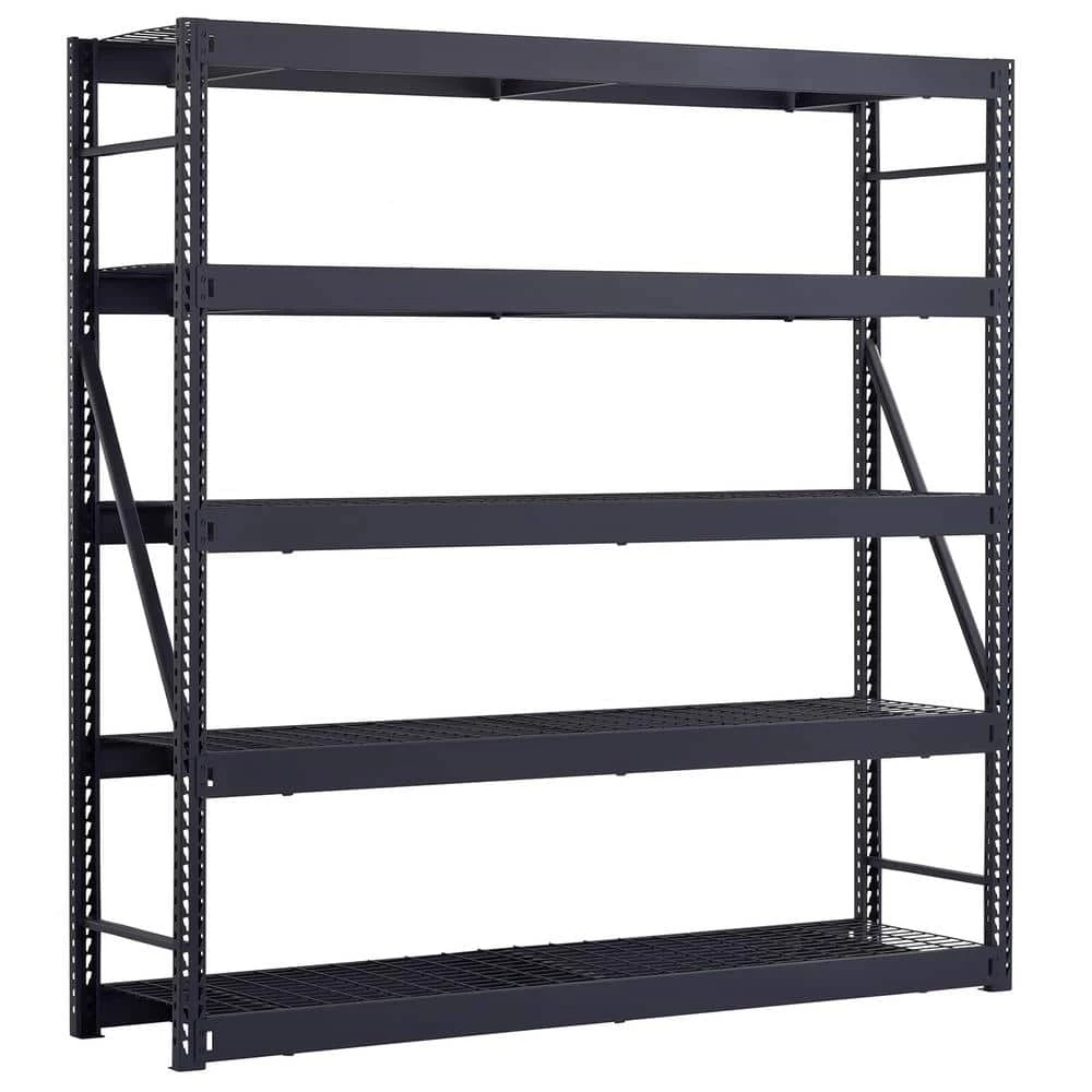 Husky 5-Tier Industrial Duty Steel Freestanding Garage Storage Shelving Unit in Black (90 in. W x 90 in. H x 24 in. D) 5 Husky 5-Tier Industrial Duty Steel Freestanding Garage Storage Shelving Unit in Black (90 in. W x 90 in. H x 24 in. D) - Image 3