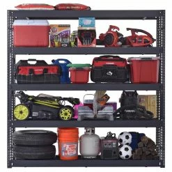 Husky 5-Tier Industrial Duty Steel Freestanding Garage Storage Shelving Unit in Black (90 in. W x 90 in. H x 24 in. D) 19 Husky 5-Tier Industrial Duty Steel Freestanding Garage Storage Shelving Unit in Black (90 in. W x 90 in. H x 24 in. D) -Tools Sales black husky freestanding shelving units n2w902490w5b a0 1000