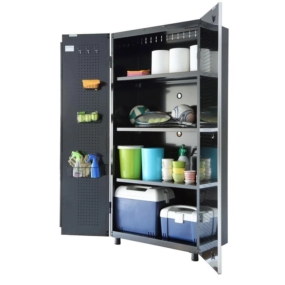 Husky 2-Pack Steel Shelf Set in Black (47 in. W x 15 in. D) for Ready-to-Assemble 48 in. Freestanding Garage Cabinet 4 Husky 2-Pack Steel Shelf Set in Black (47 in. W x 15 in. D) for Ready-to-Assemble 48 in. Freestanding Garage Cabinet - Image 2