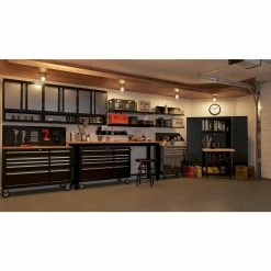 Husky Steel Garage Wall Shelf in Black (36 in. W x 9 in. H x 9 in. D) -Tools Sales black husky garage wall shelving g3600as us 66 1000