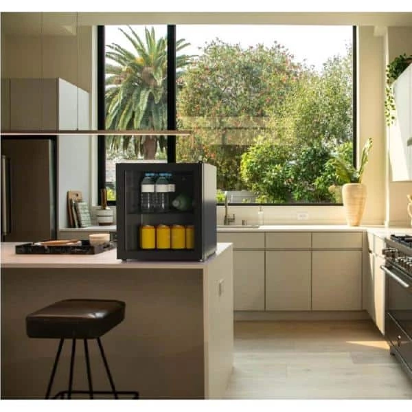 Husky 1.5 Cu. ft. Glass Door Freestanding Countertop Beverage Refrigerator with Reversible Door without Freezer (Black) 7 Husky 1.5 Cu. ft. Glass Door Freestanding Countertop Beverage Refrigerator with Reversible Door without Freezer (Black) - Image 5