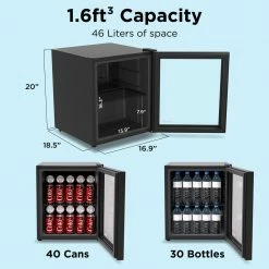 Husky 1.5 Cu. ft. Glass Door Freestanding Countertop Beverage Refrigerator with Reversible Door without Freezer (Black) 16 Husky 1.5 Cu. ft. Glass Door Freestanding Countertop Beverage Refrigerator with Reversible Door without Freezer (Black) -Tools Sales black husky mini fridges osfg011 bm 44 1000