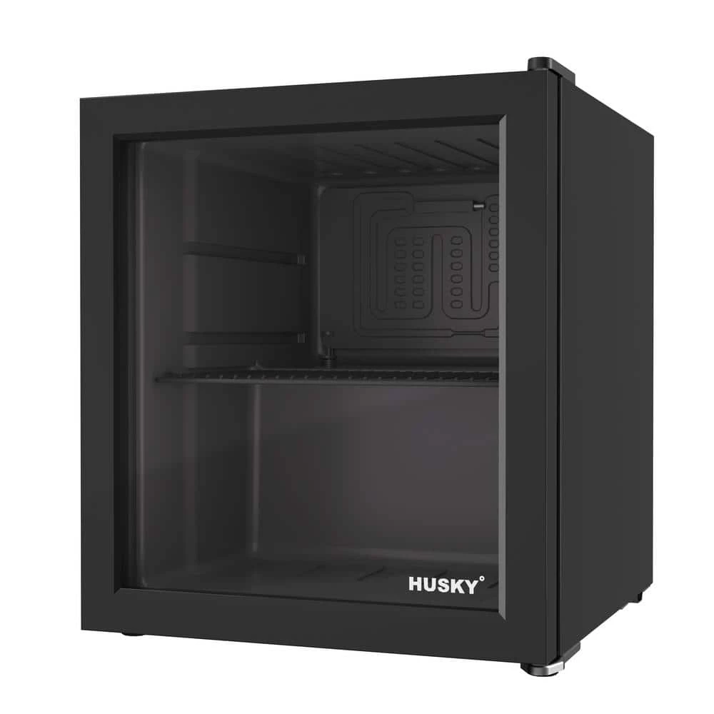 Husky 1.5 Cu. ft. Glass Door Freestanding Countertop Beverage Refrigerator with Reversible Door without Freezer (Black) 3 Husky 1.5 Cu. ft. Glass Door Freestanding Countertop Beverage Refrigerator with Reversible Door without Freezer (Black)