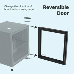 Husky 1.5 Cu. ft. Glass Door Freestanding Countertop Beverage Refrigerator with Reversible Door without Freezer (Black) 18 Husky 1.5 Cu. ft. Glass Door Freestanding Countertop Beverage Refrigerator with Reversible Door without Freezer (Black) -Tools Sales black husky mini fridges osfg011 bm 76 1000
