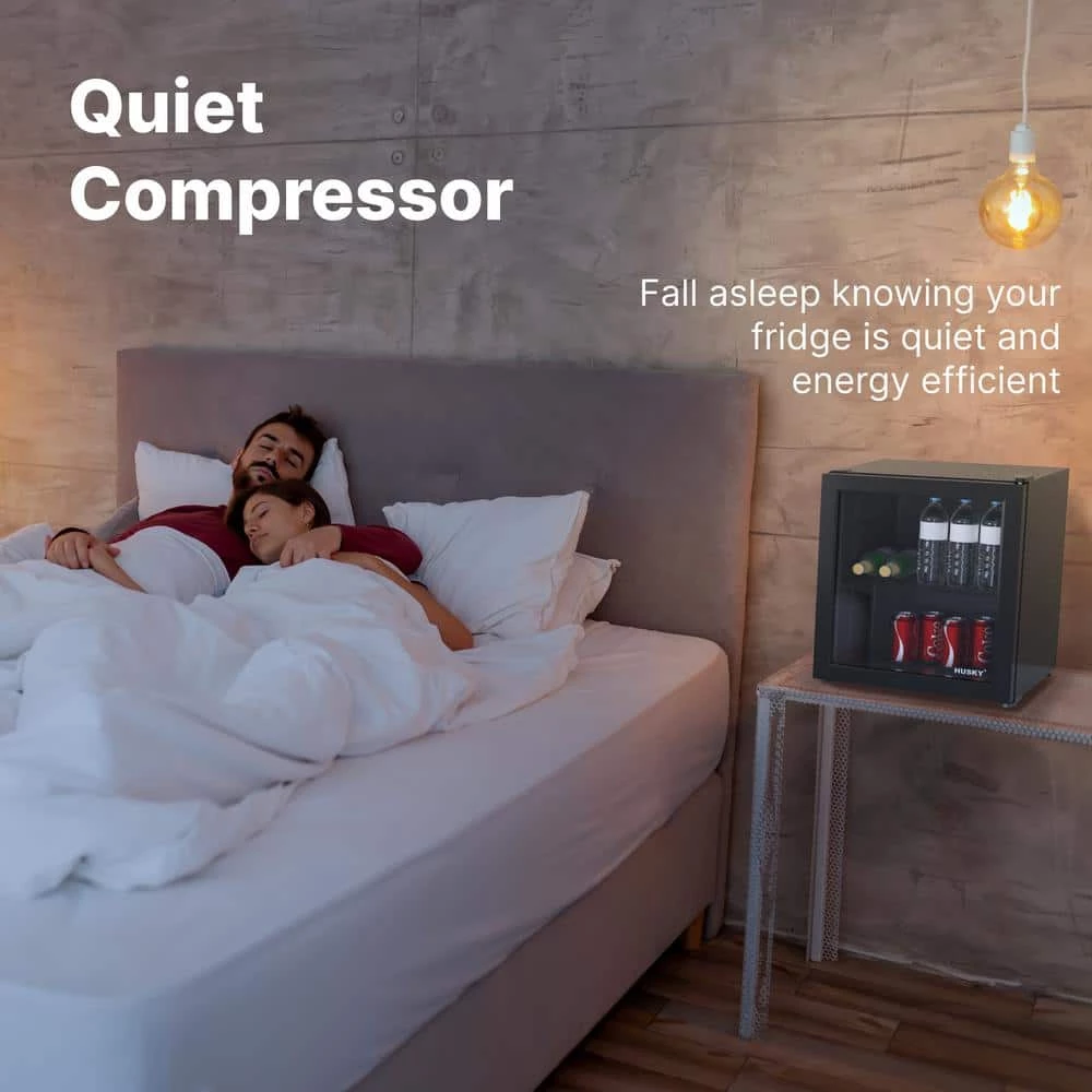 Husky 1.5 Cu. ft. Glass Door Freestanding Countertop Beverage Refrigerator with Reversible Door without Freezer (Black) 9 Husky 1.5 Cu. ft. Glass Door Freestanding Countertop Beverage Refrigerator with Reversible Door without Freezer (Black) - Image 7