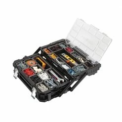 Husky 22 in. 22-Compartment Connect Cantilever Organizer for Small Parts Organizer -Tools Sales black husky modular tool storage systems 230379 44 1000
