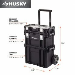 Husky 22 in. Connect Rolling System Tool Box -Tools Sales black husky modular tool storage systems 230381 40 1000