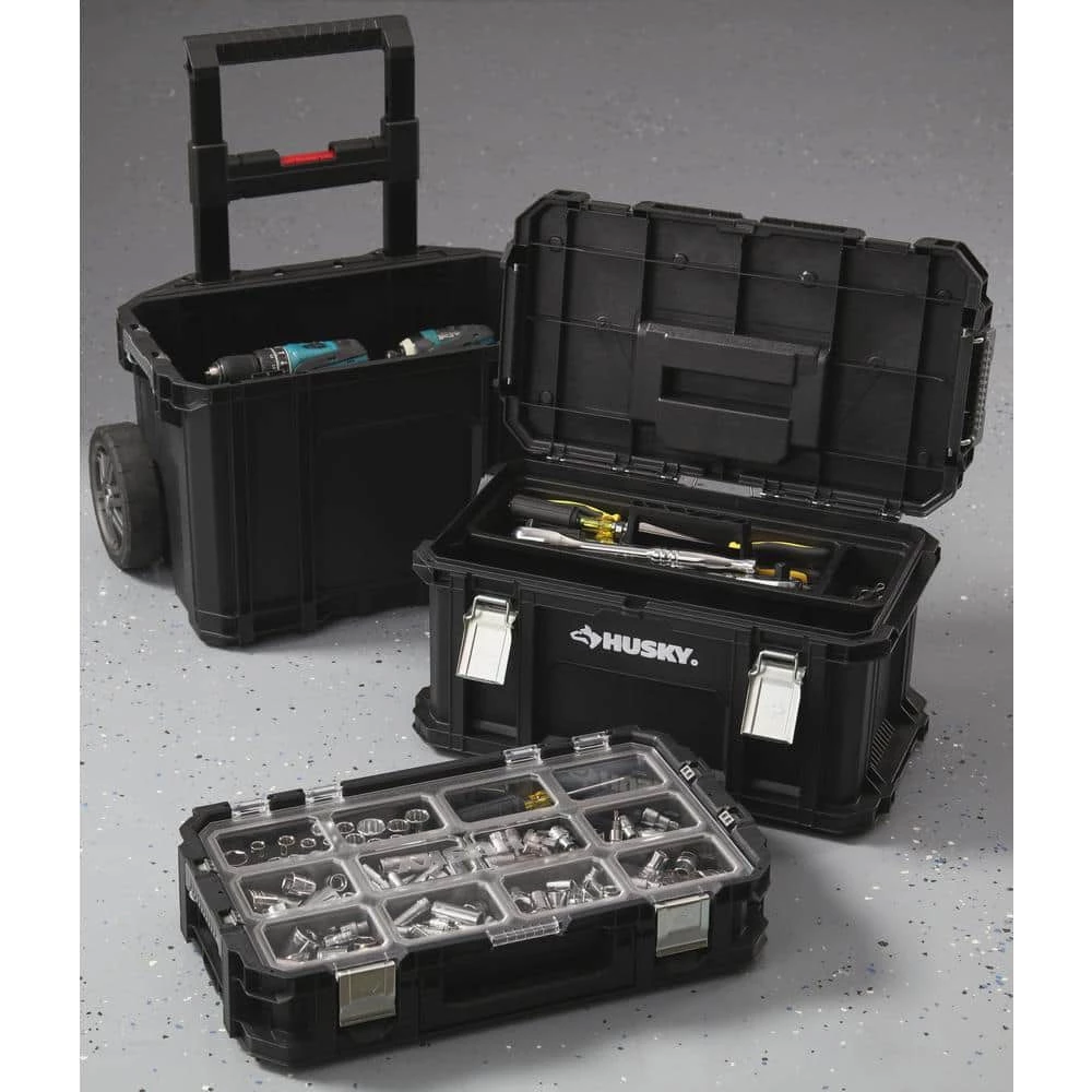 Husky 22 in. Connect Rolling System Plastic Tool Box 4 Husky 22 in. Connect Rolling System Plastic Tool Box - Image 2