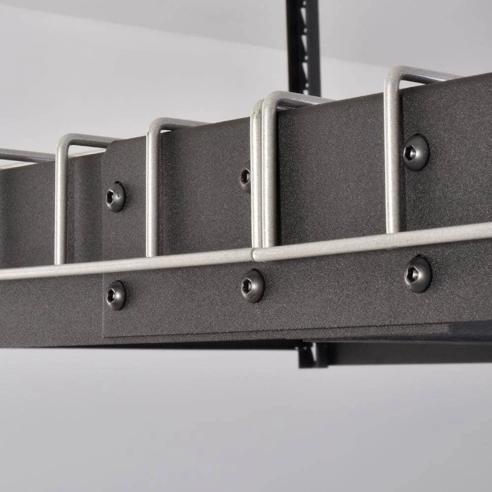 Husky Adjustable Height Overhead Ceiling Mount Garage Rack in Black (42 in. H x 96 in. W x 32 in. D) 12 Husky Adjustable Height Overhead Ceiling Mount Garage Rack in Black (42 in. H x 96 in. W x 32 in. D) - Image 10