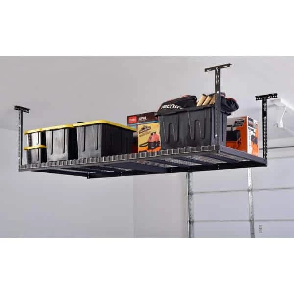 Husky Adjustable Height Overhead Ceiling Mount Garage Rack in Black (42 in. H x 96 in. W x 32 in. D) 3 Husky Adjustable Height Overhead Ceiling Mount Garage Rack in Black (42 in. H x 96 in. W x 32 in. D)