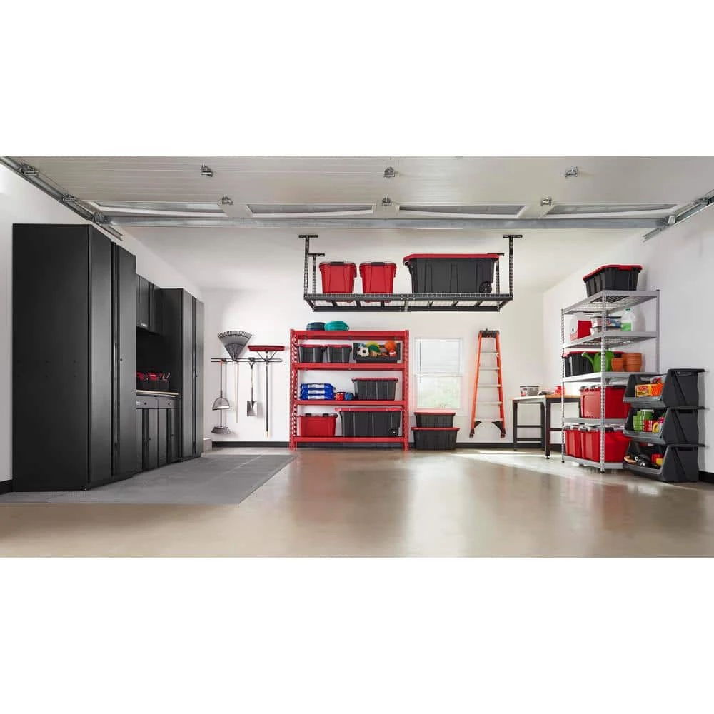 Husky Adjustable Height Overhead Ceiling Mount Garage Rack in Black (42 in. H x 96 in. W x 32 in. D) 9 Husky Adjustable Height Overhead Ceiling Mount Garage Rack in Black (42 in. H x 96 in. W x 32 in. D) - Image 7