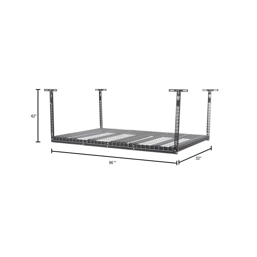 Husky Adjustable Height Overhead Ceiling Mount Garage Rack in Black (42 in. H x 96 in. W x 32 in. D) 6 Husky Adjustable Height Overhead Ceiling Mount Garage Rack in Black (42 in. H x 96 in. W x 32 in. D) - Image 4