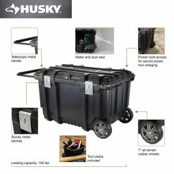 Husky 37 in. Rolling Tool Box Utility Cart Black -Tools Sales black husky portable tool boxes 209261 1d 1000