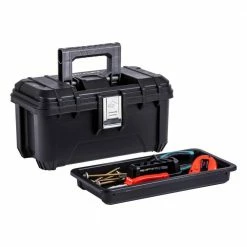 Husky 16 in. Black Plastic Portable Tool Box with Metal Latches -Tools Sales black husky portable tool boxes 235574 44 1000