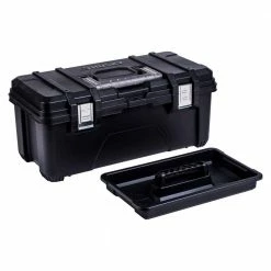 Husky 26 in. Black Plastic Portable Tool Box with Metal Latches -Tools Sales black husky portable tool boxes 235580 1f 1000