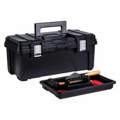 Husky 26 in. Black Plastic Portable Tool Box with Metal Latches -Tools Sales black husky portable tool boxes 235580 44 1000