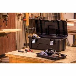 Husky 26 in. Black Plastic Portable Tool Box with Metal Latches -Tools Sales black husky portable tool boxes 235580 4f 1000