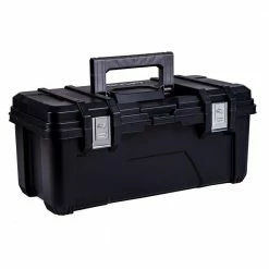 Husky 26 in. Black Plastic Portable Tool Box with Metal Latches