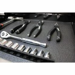 Husky 18 in. x 100 in. Black Premium Solid Drawer Liner -Tools Sales black husky shelf liners drawer liners dtc130001 1d 1000