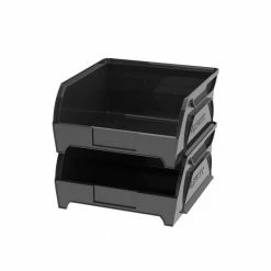Husky Stackable Garage Storage Bin (5 in. H x 11 in. W x 11 in. D) -Tools Sales black husky storage bins shskystkb 40 1000