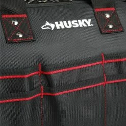 Husky 16 in. Large Mouth Tool Bag with Tool Wall -Tools Sales black husky tool bags 67126 02 77 1000