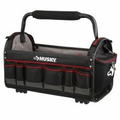 Husky 20 in. Pro Tool Tote with Removable Tool Wall -Tools Sales black husky tool bags 67129 02 44 1000