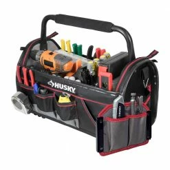 Husky 20 in. Pro Tool Tote with Removable Tool Wall -Tools Sales black husky tool bags 67129 02 77 1000