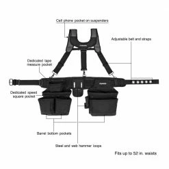 Husky 16-Pocket Black Carpenter's Tool Belt with Suspenders 13 Husky 16-Pocket Black Carpenter's Tool Belt with Suspenders -Tools Sales black husky tool belts hd00144 40 1000