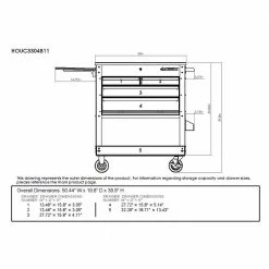 Husky 33 in 4-Drawer Mechanics Cart with Extended Side Table and Bottle Tray 19 Husky 33 in 4-Drawer Mechanics Cart with Extended Side Table and Bottle Tray -Tools Sales black husky tool carts xhouc3304b11 40 1000