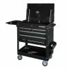 Husky 33 in 4-Drawer Mechanics Cart with Extended Side Table and Bottle Tray -Tools Sales black husky tool carts xhouc3304b11 64 1000