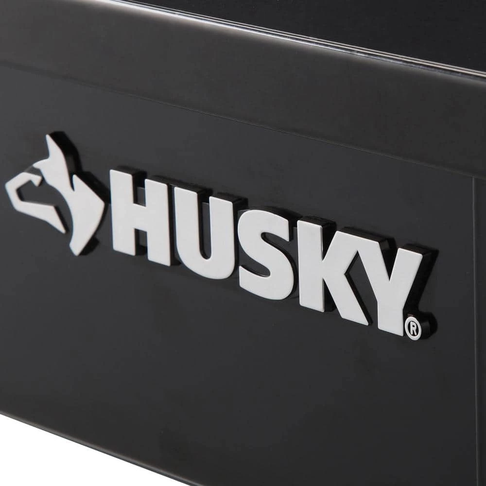 Husky 33 in 4-Drawer Mechanics Cart with Extended Side Table and Bottle Tray 6 Husky 33 in 4-Drawer Mechanics Cart with Extended Side Table and Bottle Tray - Image 4
