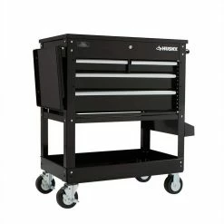 Husky 33 in 4-Drawer Mechanics Cart with Extended Side Table and Bottle Tray 30 Husky 33 in 4-Drawer Mechanics Cart with Extended Side Table and Bottle Tray -Tools Sales black husky tool carts xhouc3304b11 d4 1000